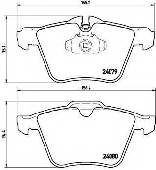 Комплект гальмівних колодок, дискове гальмо BREMBO P 36 027