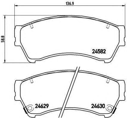 Комплект гальмівних колодок, дискове гальмо BREMBO P 49 039