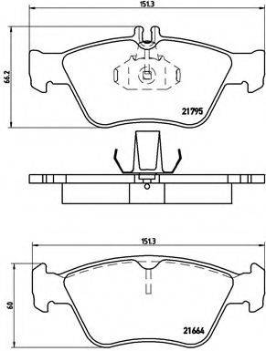 Комплект гальмівних колодок, дискове гальмо BREMBO P 50 023