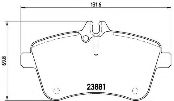 Комплект гальмівних колодок, дискове гальмо BREMBO P 50 057