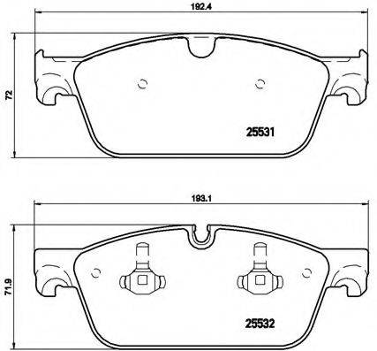 Комплект гальмівних колодок, дискове гальмо BREMBO P 50 102