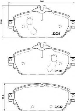 Комплект гальмівних колодок, дискове гальмо BREMBO P 50 119