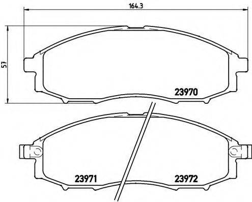 Комплект гальмівних колодок, дискове гальмо BREMBO P 56 049