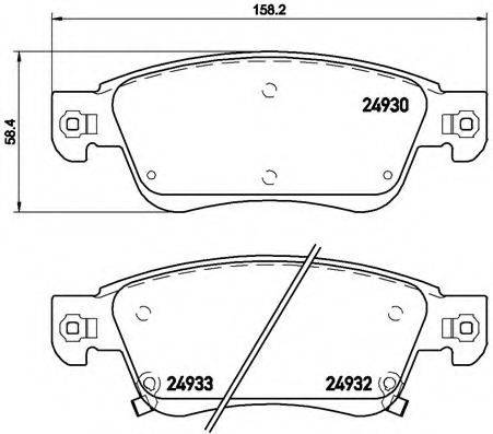 Комплект гальмівних колодок, дискове гальмо BREMBO P 56 080