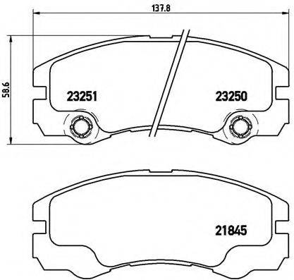 Комплект гальмівних колодок, дискове гальмо BREMBO P 59 033