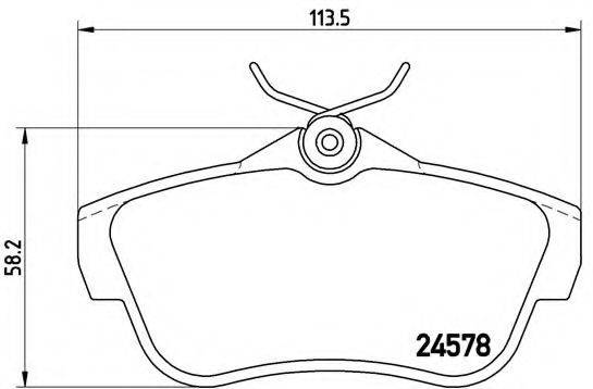 Комплект гальмівних колодок, дискове гальмо BREMBO P 61 095