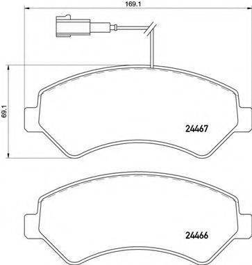 Комплект гальмівних колодок, дискове гальмо BREMBO P 61 118