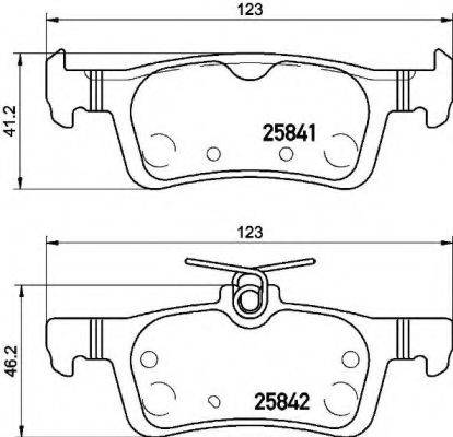 Комплект гальмівних колодок, дискове гальмо BREMBO P 61 121