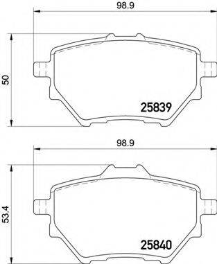 Комплект гальмівних колодок, дискове гальмо BREMBO P 61 122