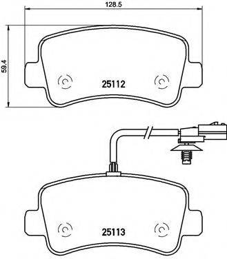 Комплект гальмівних колодок, дискове гальмо BREMBO P 68 063