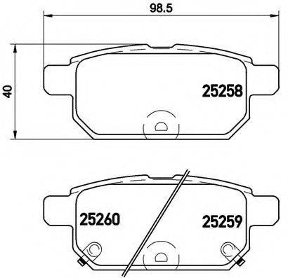 Комплект гальмівних колодок, дискове гальмо BREMBO P 79 029