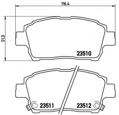 Комплект гальмівних колодок, дискове гальмо BREMBO P 83 051