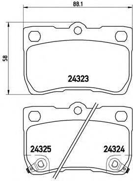 Комплект гальмівних колодок, дискове гальмо BREMBO P 83 073