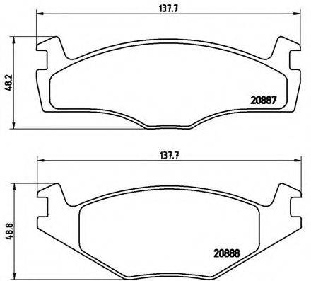 Комплект гальмівних колодок, дискове гальмо BREMBO P 85 024