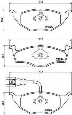 Комплект гальмівних колодок, дискове гальмо BREMBO P 85 063