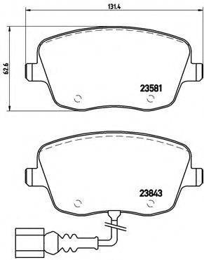 Комплект гальмівних колодок, дискове гальмо BREMBO P 85 077