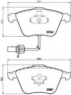 Комплект гальмівних колодок, дискове гальмо BREMBO P 85 084