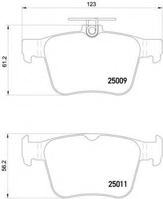 Комплект гальмівних колодок, дискове гальмо BREMBO P 85 124