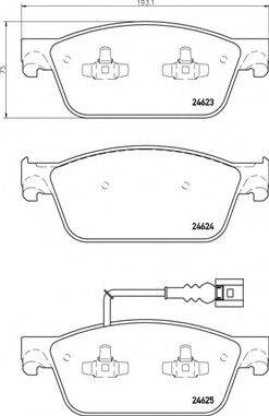 Комплект гальмівних колодок, дискове гальмо BREMBO P 85 141