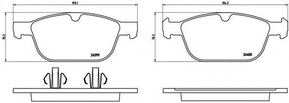 Комплект гальмівних колодок, дискове гальмо BREMBO P 86 023