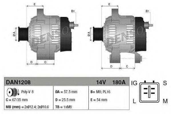 Генератор DENSO DAN1208