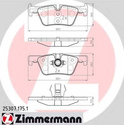 Комплект гальмівних колодок, дискове гальмо ZIMMERMANN 25307.175.1