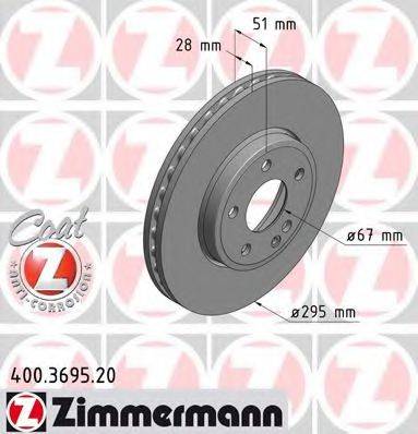 гальмівний диск ZIMMERMANN 400.3695.20