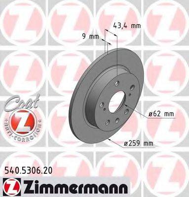 гальмівний диск ZIMMERMANN 540.5306.20