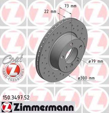 гальмівний диск ZIMMERMANN 150.3497.52