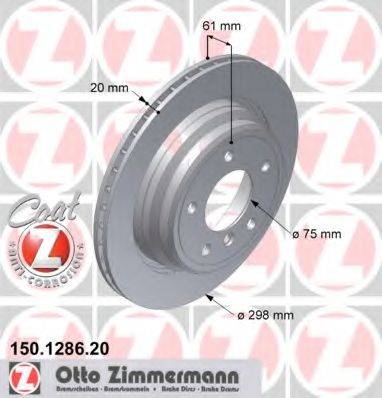 гальмівний диск ZIMMERMANN 150.1286.20