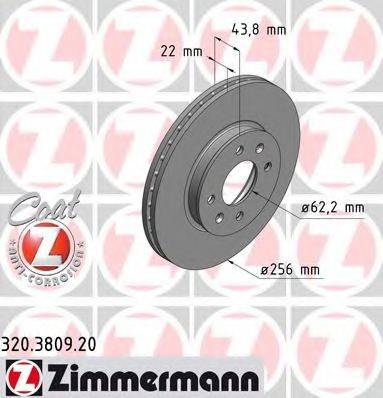 гальмівний диск ZIMMERMANN 320.3809.20