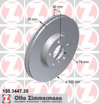 гальмівний диск ZIMMERMANN 150.3447.20