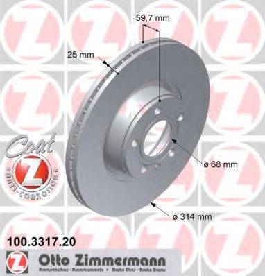 гальмівний диск ZIMMERMANN 100.3317.20