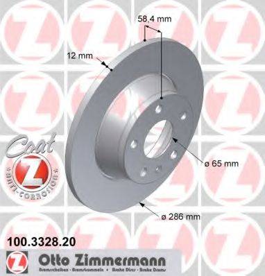 гальмівний диск ZIMMERMANN 100.3328.20