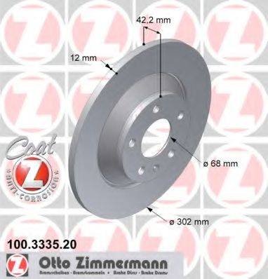 гальмівний диск ZIMMERMANN 100.3335.20