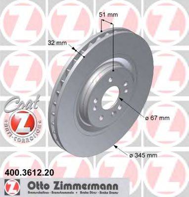 гальмівний диск ZIMMERMANN 400.3612.20