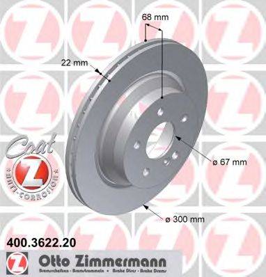 гальмівний диск ZIMMERMANN 400.3622.20