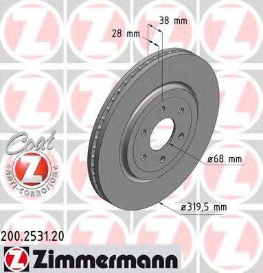 гальмівний диск ZIMMERMANN 200.2531.20