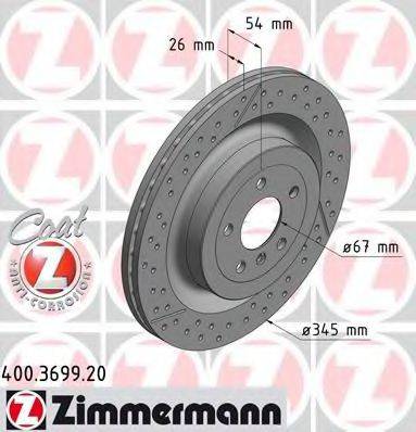 гальмівний диск ZIMMERMANN 400.3699.20