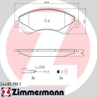 Комплект гальмівних колодок, дискове гальмо ZIMMERMANN 24485.190.1