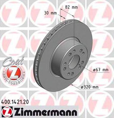 гальмівний диск ZIMMERMANN 400.1421.20