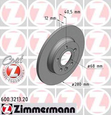 гальмівний диск ZIMMERMANN 600.3213.20