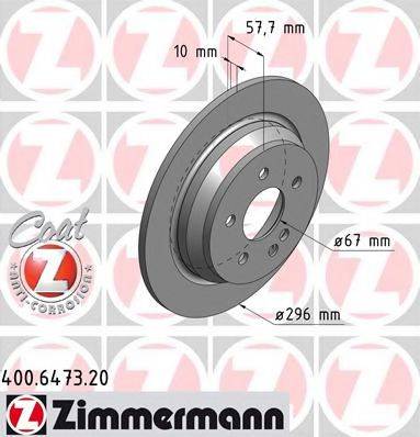 гальмівний диск ZIMMERMANN 400.6473.20