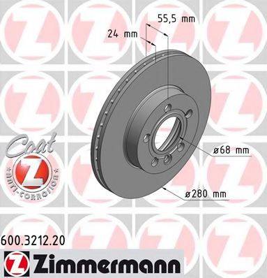 гальмівний диск ZIMMERMANN 600.3212.20