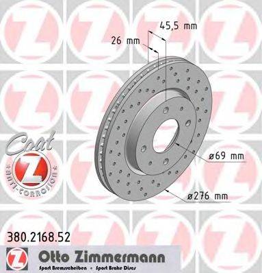 гальмівний диск ZIMMERMANN 380.2168.52