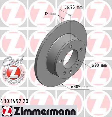 гальмівний диск ZIMMERMANN 430.1492.20