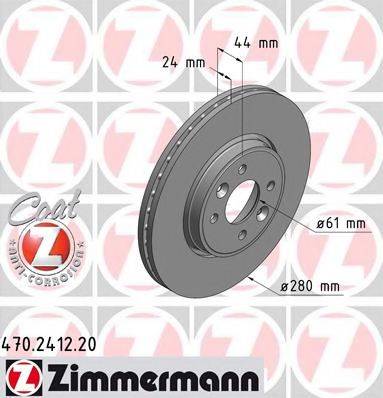 гальмівний диск ZIMMERMANN 470.2412.20