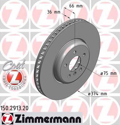 гальмівний диск ZIMMERMANN 150.2913.20