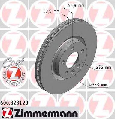 гальмівний диск ZIMMERMANN 600.3231.20