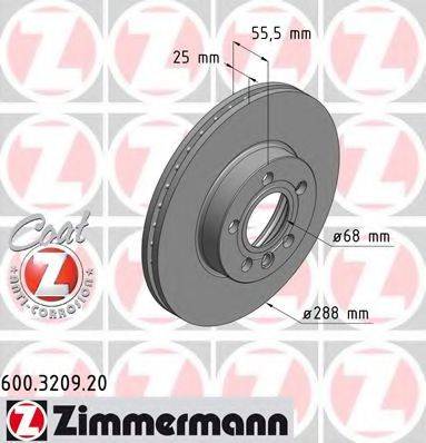 гальмівний диск ZIMMERMANN 600.3209.20